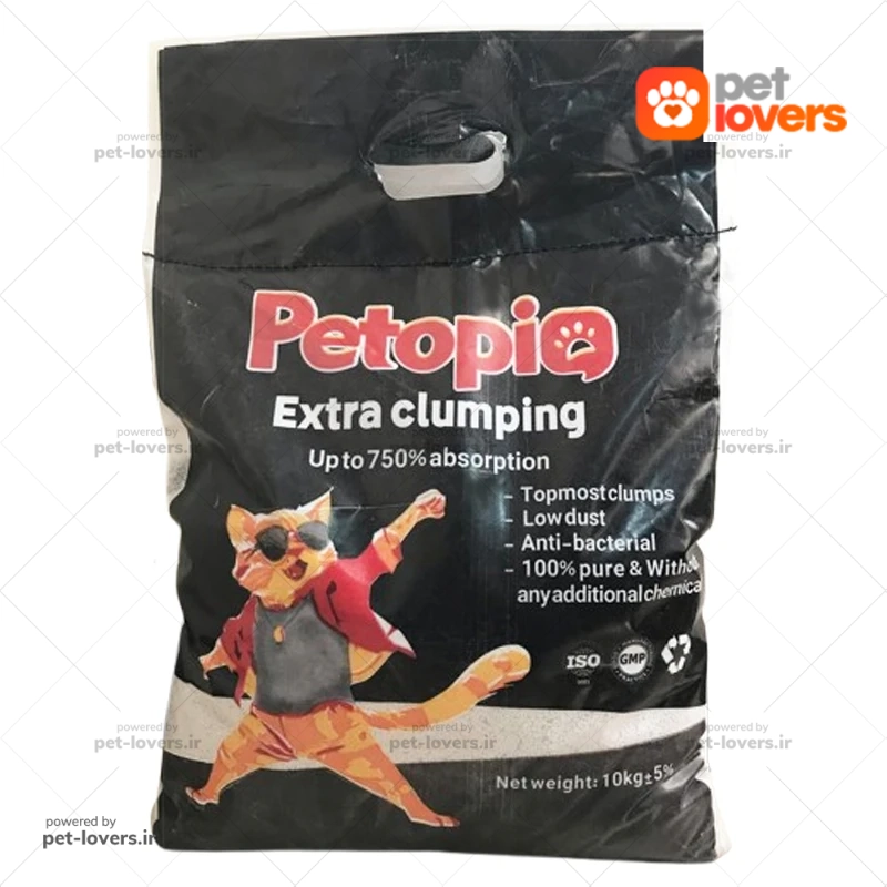 خاک گربه پتوپیا petopia مدل کربن اکتیو وزن ۱۰ کیلوگرم