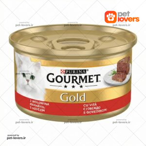 کنسرو پته گربه طعم گوشت و گوجه BEEF & TOMATO گورمت GOURMET آلمان وزن 85 گرم