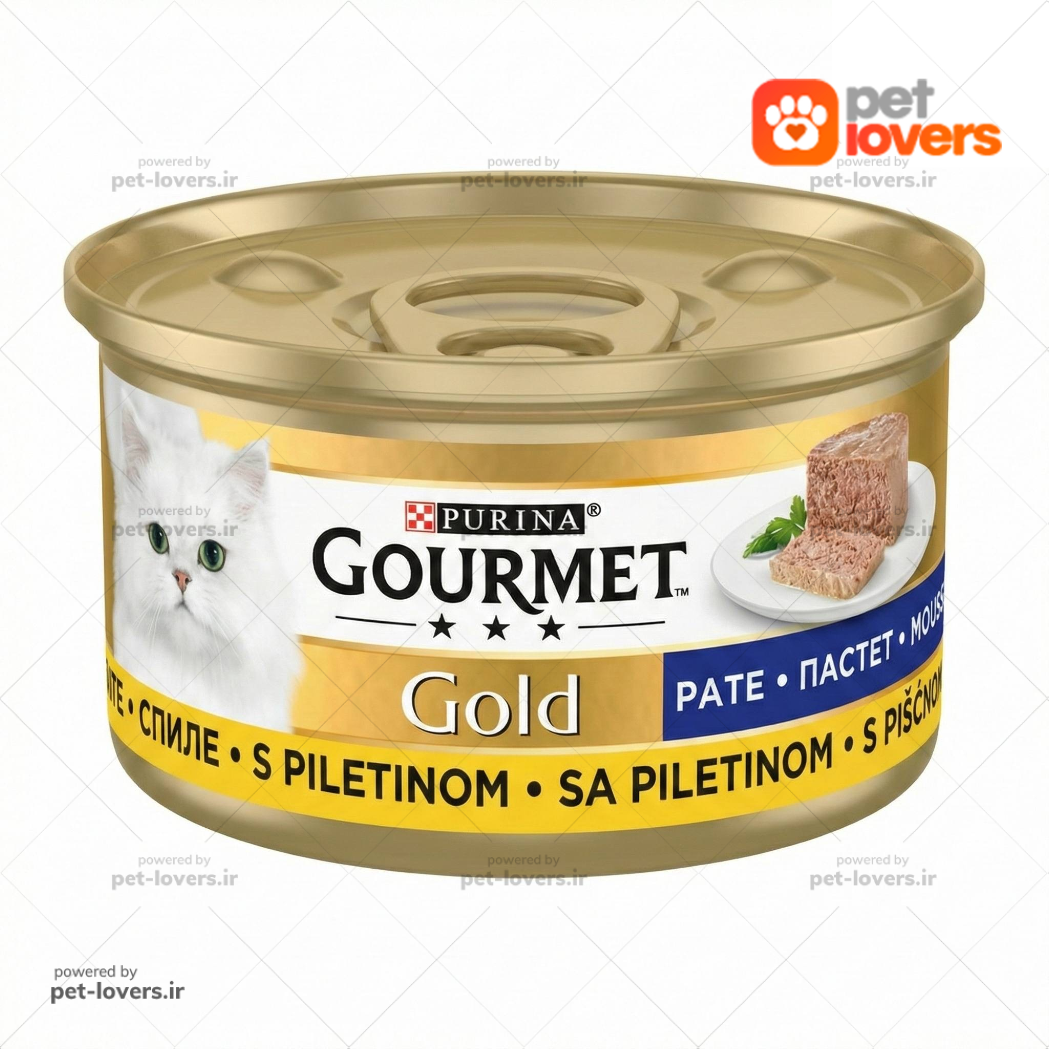 کنسرو پته گربه طعم مرغ CHICKEN گورمت GOURMET ترک وزن ۸۵ گرم
