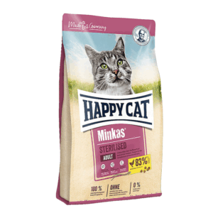 غذا خشک گربه هپی کت happy cat عقیم مینکاس طعم مرغ وزن 1 کیلوگرم ( فله بسته بندی شده پت لاورز )