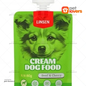 پودینگ سگ با طعم گوشت و آلبالو لینسن Linsen وزن 80 گرم