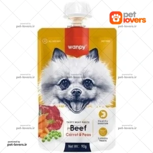 پودینگ سگ با طعم گوشت و هویج و نخود ونپی Wanpy وزن 90 گرم