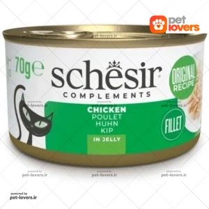 کنسرو گربه طعم مرغ شسیر Schesir وزن 70 گرم