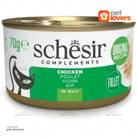 کنسرو گربه طعم مرغ شسیر Schesir وزن ۷۰ گرم