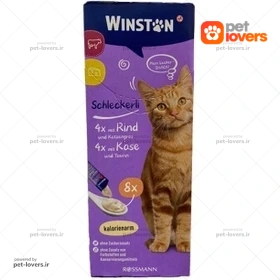 بستنی گربه طعم گوشت گاو وینستون Winston بسته ۸ عددی