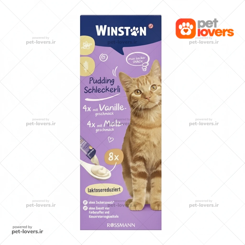 بستنی گربه طعم وانیل و مالت وینستون Winston بسته ۸ عددی