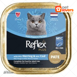 ووم گربه با طعم ماهی کاد و قزل آلا در ژله رفلکس پلاس Reflex Plus وزن ۸۵ گرم