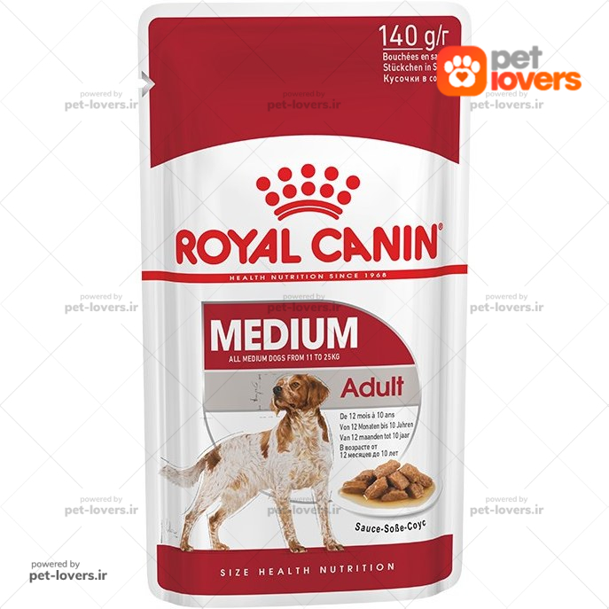پوچ سگ مدل Medium Adult رویال کنین وزن ۱۴۰ گرم