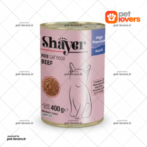 کنسرو گربه بالغ طعم پته گوشت گوساله شاير Shayer وزن 400 گرم