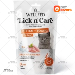 بستنی بچه گربه مدل مونو پروتئین طعم مرغ ولفد Well Fed وزن 90 گرم (6 عددی)