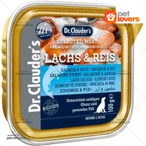 ووم سگ مدل پته طعم سالمون و برنج دکتر کلادرز Dr.Clauder's وزن ۱۰۰ گرم