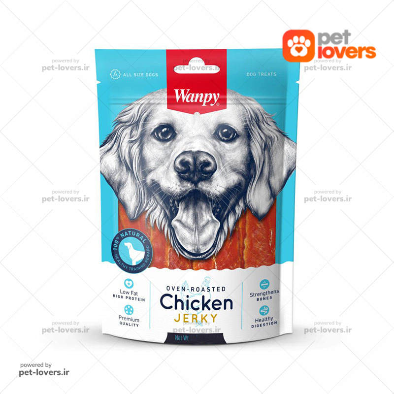 تشویقی سگ Wanpy Oven Roasted Chicken Jerky ونپی وزن ۴۵۴ گرم