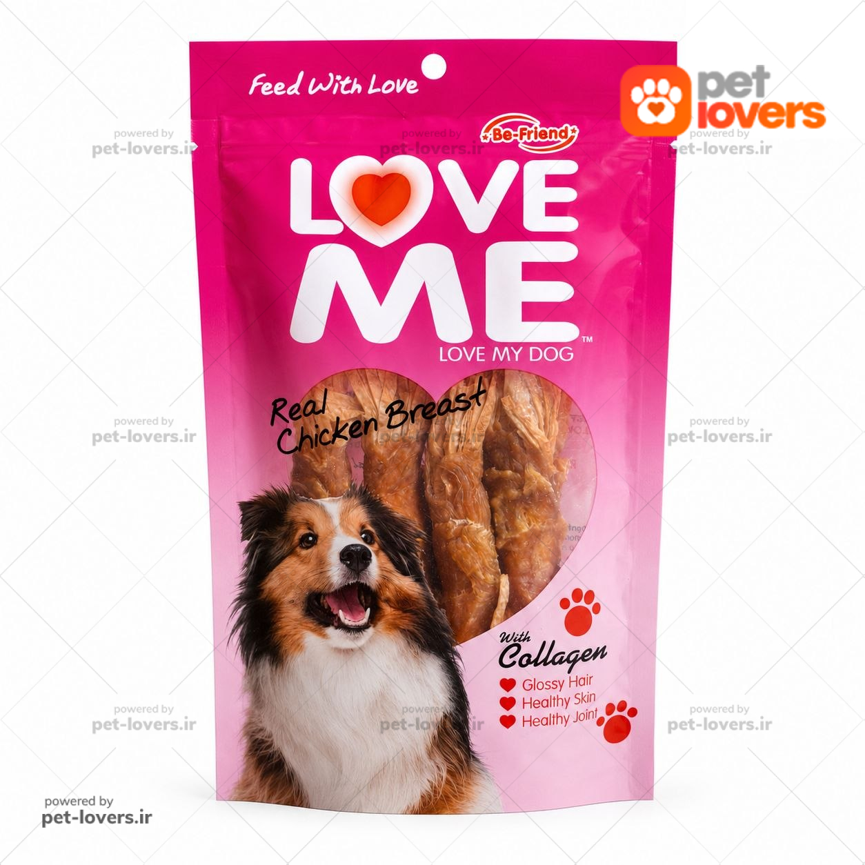 تشویقی سگ با طعم گوشت مرغ و هویج لاو می Love Me Chicken Flavored Dog Treats وزن ۶۰ گرم