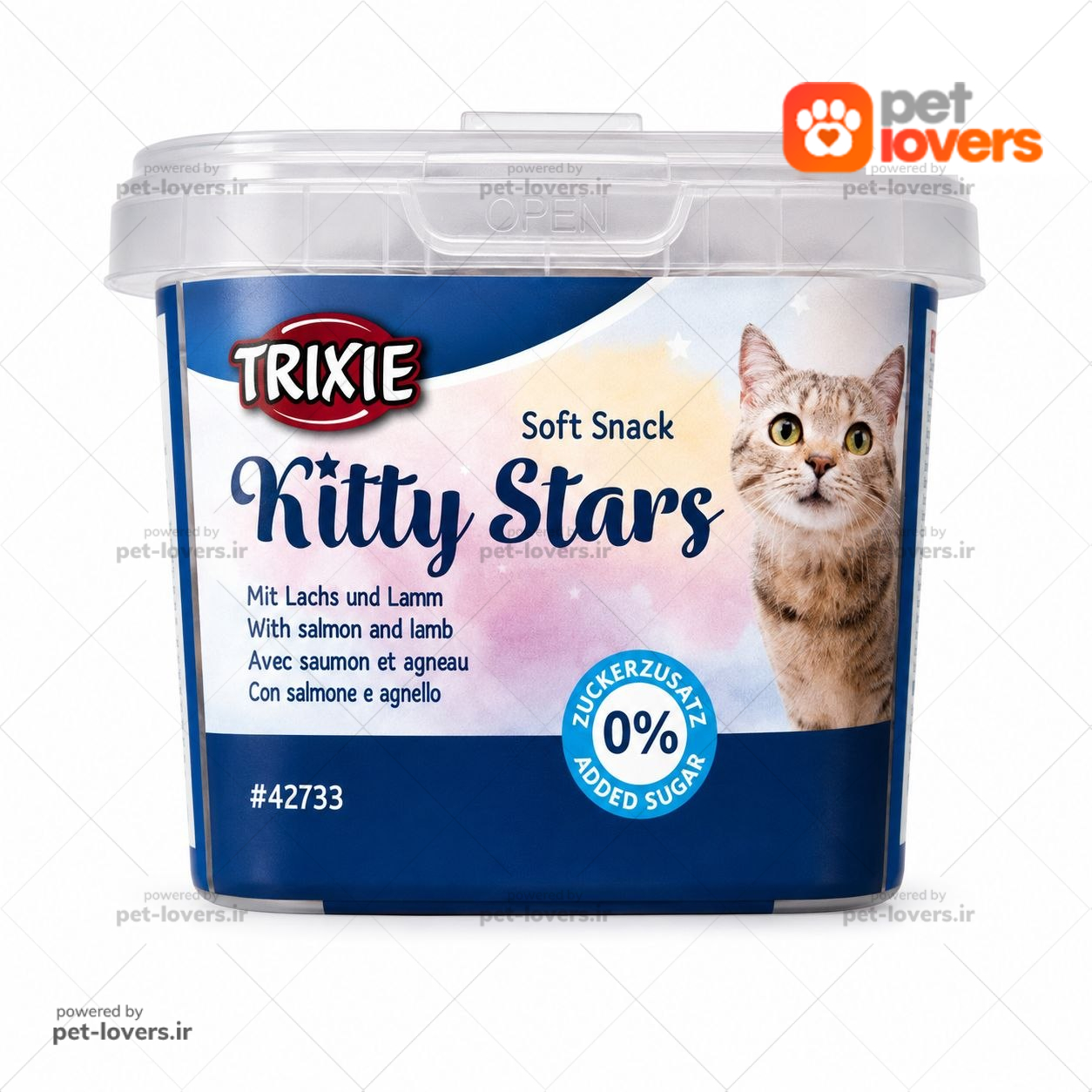 تشویقی بچه گربه طعم سالمون و بره تریکسی Trixie Kitty Stars وزن ۱۴۰ گرم