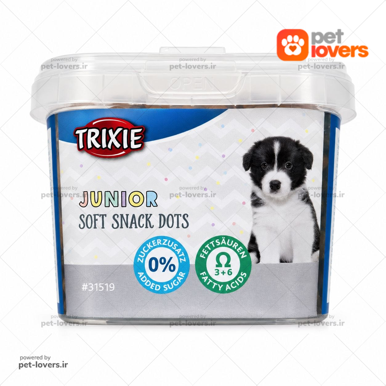 تشویقی نرم توله سگ تریکسی Junior Soft Snack Dots وزن ۱۴۰ گرم