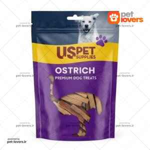 تشویقی نواری سگ طعم گوشت شتر مرغ یو اس پت US Pet وزن 100 گرم