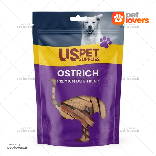 تشویقی نواری سگ طعم گوشت شتر مرغ یو اس پت US Pet وزن ۱۰۰ گرم