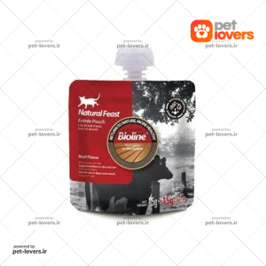 پودینگ مکمل غذایی گربه طعم گوشت گاو بایولاین Bioline Natural Feast وزن 85 گرم