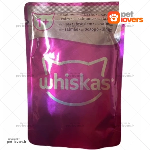 پوچ گربه طعم سالمون ویسکاس Whiskas وزن ۸۵ گرم