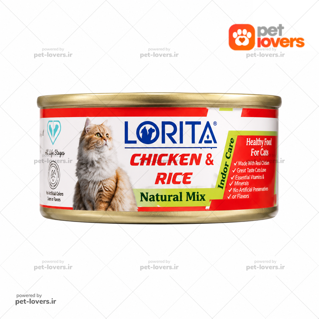کنسرو گربه طعم مرغ و برنج لوریتا Lorita وزن ۹۰ گرم