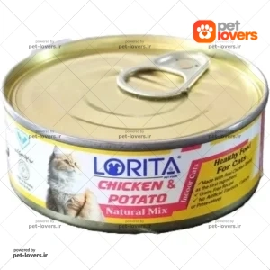 کنسرو گربه مدل نچرال طعم فیله مرغ و سیب زمینی لوریتا Lorita وزن 90 گرم