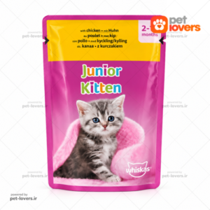 پوچ بچه گربه طعم مرغ ویسکاس Whiskas وزن 85 گرم
