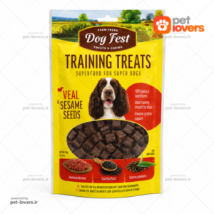تشویقی آموزشی سگ بالغ با طعم گوشت گوساله و دانه کنجد داگ فست Dog Fest Training Treats Veal & Sesame Seeds وزن 90 گرم