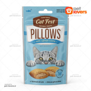 تشویقی بالشتی گربه طعم سالمون کت فست Cat Fest Pillows with Salmon Creme وزن 30 گرم