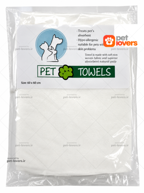 حوله یک بار مصرف حیوانات خانگی Pet Towels ابعاد ۶۰ × ۶۰ سانتی متر