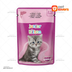 پوچ بچه گربه طعم سالمون ویسکاس Whiskas وزن 85 گرم