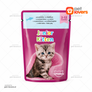 پوچ بچه گربه طعم ماهی سفید ویسکاس Whiskas وزن 85 گرم