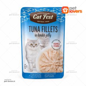 پوچ گربه با طعم فیله تن ماهی در ژله کت فست Cat Fest وزن 70 گرم