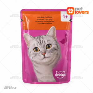 پوچ گربه بالغ طعم اردک ویسکاس Whiskas وزن 85 گرم