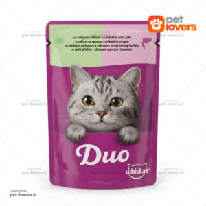 پوچ گربه بالغ طعم ماهی کولی و سالمون ویسکاس Whiskas وزن 85 گرم