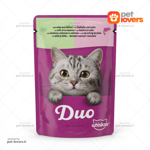 پوچ گربه بالغ طعم ماهی کولی و سالمون ویسکاس Whiskas وزن ۸۵ گرم